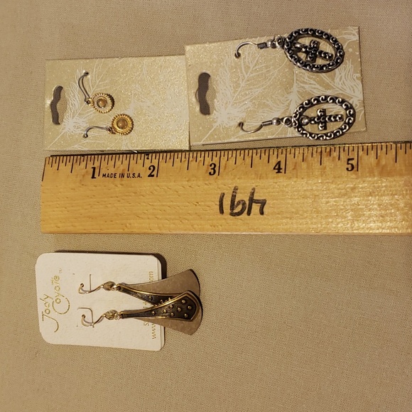 Brass and Silver-tone Drop Earrings - Three Sets NWT $5 Add-On - Picture 5 of 5